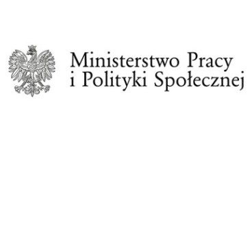 Po lewej stronie znak orła białego, po prawej stronie napis 